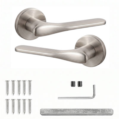 Decoranddecor Luxe Satin Nickel Door Handles - Internal Door Handles ...