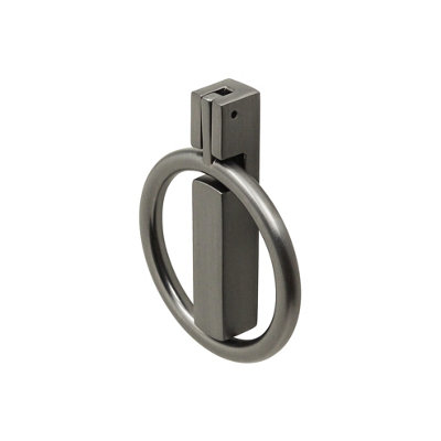 DecorAndDecor - MARA Graphite Designer Round Ring Finger Pull Knob Handles - Pair