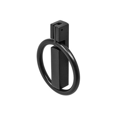 DecorAndDecor - MARA Matt Black Designer Round Ring Finger Pull Knob Handles - Pair