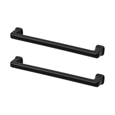 DecorAndDecor - MEANDER Matt Black Modern Bar Kitchen Cabinet Drawer Cupboard Pull Door Handles - 224mm - Pair