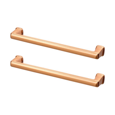 DecorAndDecor - MEANDER Matt Rose Modern Bar Kitchen Cabinet Drawer Cupboard Pull Door Handles - 224mm - Pair