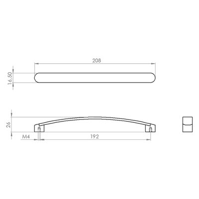 DecorAndDecor - MERLE Matt Rose Bow Kitchen Cabinet Drawer Cupboard Drawer Furniture Pull Door Handles - 192mm - Pair
