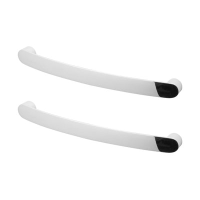 DecorAndDecor - MERLE Polished Nickel Bow Kitchen Cabinet Drawer Cupboard Drawer Furniture Pull Door Handles - 224mm - Pair