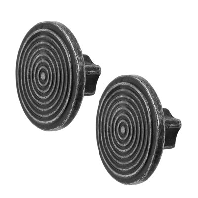 DecorAndDecor - MIRA Antique Silver Round Cabinet Knob Drawer Cupboard Kitchen Pull Handles - Pair