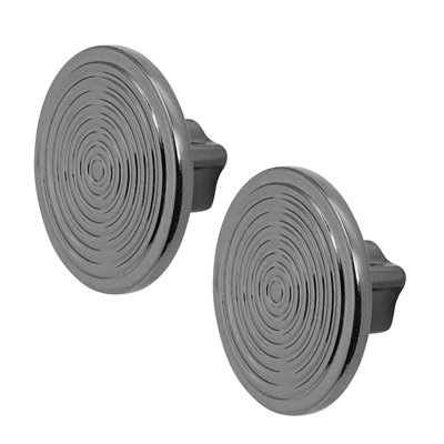 DecorAndDecor - MIRA Polish Nickel Black Round Cabinet Knob Drawer Cupboard Kitchen Pull Handles - Pair