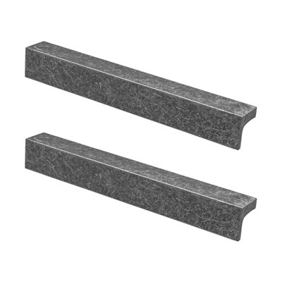DecorAndDecor - NAPA Antique Silver Flat Kitchen Bedroom Cabinet Drawer Cupboard Drawer Wardrobe Pull Door Handles - 192mm - Pair