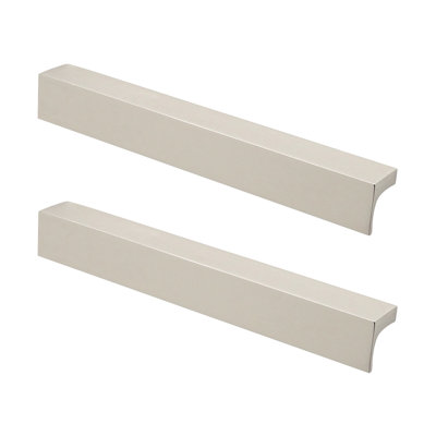 DecorAndDecor - NAPA Brushed Nickel Flat Kitchen Bedroom Cabinet Drawer Cupboard Drawer Wardrobe Pull Door Handles - 192mm - Pair