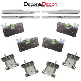 DecorAndDecor PS-Slide Sliding Wardrobe Door Track Gear Kit - 3000mm - 2 Doors