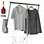 DecorAndDecor - Pull Down Wardrobe Clothes Hanging Rail - Soft Close - 15Kg Capacity - 750-1150mm - Grey
