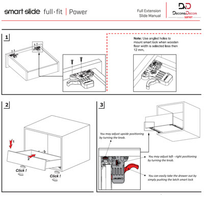 DecorAndDecor - Push to Open Undermount Drawer Runner - Full Extension ...