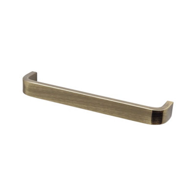 DecorAndDecor - SABLE Antique Brass D-Shape Flat Kitchen Door Cabinet Cupboard Pull Handles - 128mm - Pair