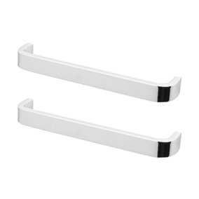 DecorAndDecor - SABLE Polished Nickel D-Shape Flat Kitchen Door Cabinet Cupboard Pull Handles - 128mm - Pair