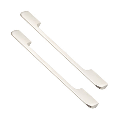DecorAndDecor - SEMMA Brushed Nickel Slimline Kitchen Cabinet Drawer Cupboard Pull Door Handles - 224-256mm - Pair