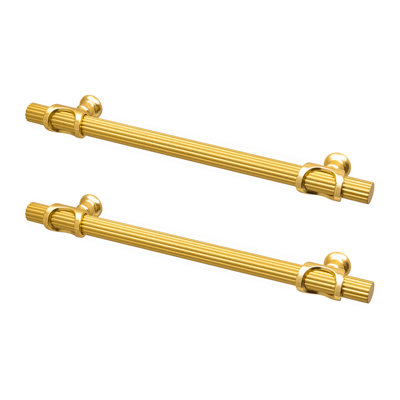 DecorAndDecor - SIENNA Matt Gold Lines T-Bar Kitchen Cabinet Pull Handles - 160mm - Pair