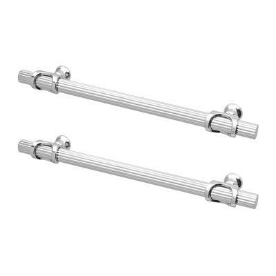 DecorAndDecor - SIENNA Polished Nickel Lines T-Bar Kitchen Cabinet Pull Handles - 224mm - Pair