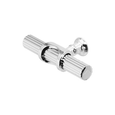 DecorAndDecor - SIENNA Polished Nickel Lines T-Bar Kitchen Cabinet Pull Knob Handles - Pair