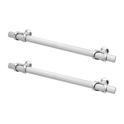 DecorAndDecor - SIENNA Polished Nickel Striped T-Bar Kitchen Cabinet Pull Handles - 160mm - Pair