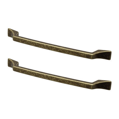 DecorAndDecor - SIRENA Antique Brass Traditional Slimline Kitchen Cabinet Drawer Cupboard Pull Handles - 128mm - Pair