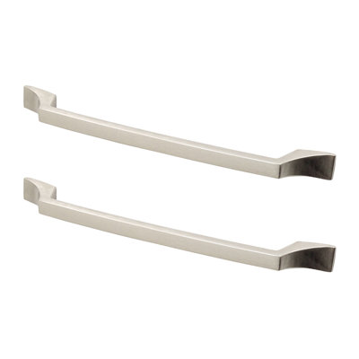 DecorAndDecor - SIRENA Brushed Nickel Traditional Slimline Kitchen Cabinet Drawer Cupboard Pull Handles - 160mm - Pair