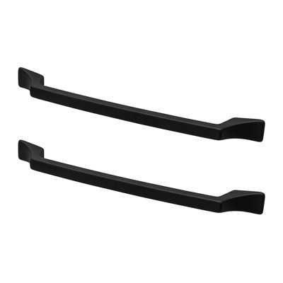 DecorAndDecor - SIRENA Matt Black Traditional Slimline Kitchen Cabinet Drawer Cupboard Pull Handles - 128mm - Pair