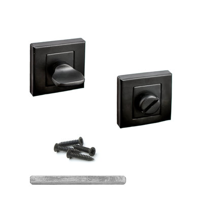 DecorAndDecor - Square Bathroom Thumbturn and Release - Matt Black