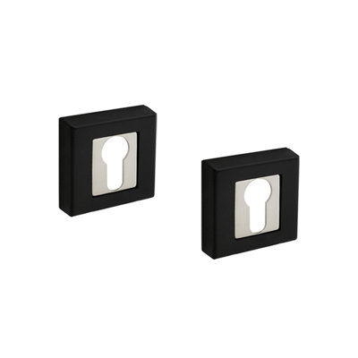 DecorAndDecor - Square Euro Cylinder Keyhole Cover Escutcheon - Duo Finish