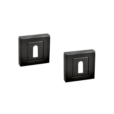 DecorAndDecor - Square Keyhole Cover Escutcheon - Matt Black