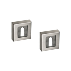 DecorAndDecor - Square Keyhole Cover Escutcheon - Satin Nickel