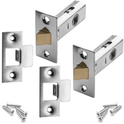 DecorAndDecor Tubular Mortice Latch - 64mm / 2.5"  - Satin Nickel - Pair