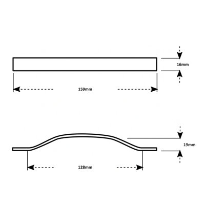 DecorAndDecor - TUCANA Matt Black Bow Kitchen Door Cabinet Cupboard Pull Handles - 128mm - Pair