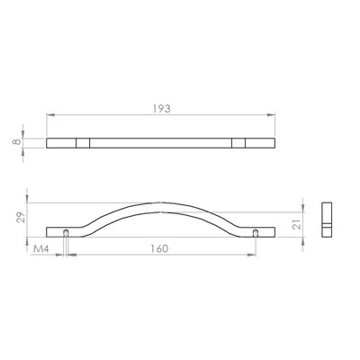 DecorAndDecor - URSA Brushed Nickel Classy Look Modern Kitchen Cabinet Drawer Cupboard Furniture Pull Door Handles - 160mm - Pair