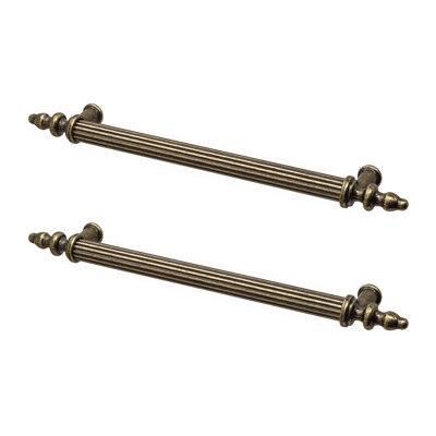 DecorAndDecor - VANDON Antique Brass Country Bar Kitchen Cabinet Drawer Cupboard Pull Handles - 128mm - Pair