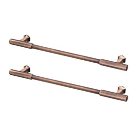 DecorAndDecor - SABLE Antique Brass D-Shape Flat Kitchen Door Cabinet  Cupboard Pull Handles - 160mm - Pair