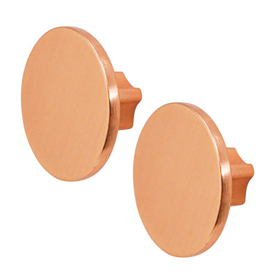 DecorAndDecor - VESTA Matt Rose Round Cabinet Knob Drawer Cupboard Kitchen Pull Handles - Pair