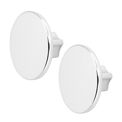 DecorAndDecor - VESTA Polished Chrome Round Cabinet Knob Drawer Cupboard Kitchen Pull Handles - Pair