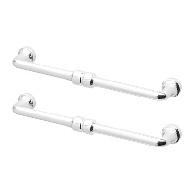 DecorAndDecor - WIMPOLE Polished Nickel Slimline D-Shape Kitchen Cabinet Drawer Cupboard Pull Door Handles - 160mm - Pair
