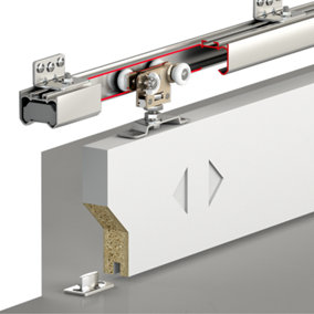 DecorAndDecor X-Slide Top Hung Sliding Door Gear Kit - 80Kg Max Door Weight - 1200mm Track