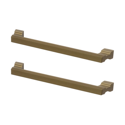 DecorAndDecor - ZINNIA Matt Bronze Contemporary Luxury Bar Kitchen Cabinet Drawer Cupboard Pull Door Handles - 224mm - Pair
