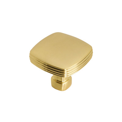 DecorAndDecor - ZINNIA Matt Gold Luxury Square Kitchen Cabinet Drawer Cupboard Pull Knobs - Pair