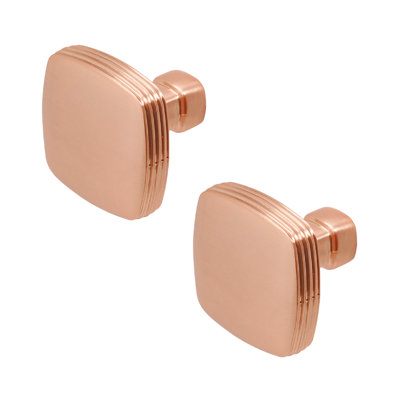 DecorAndDecor - ZINNIA Matt Rose Luxury Square Kitchen Cabinet Drawer Cupboard Pull Knobs - Pair