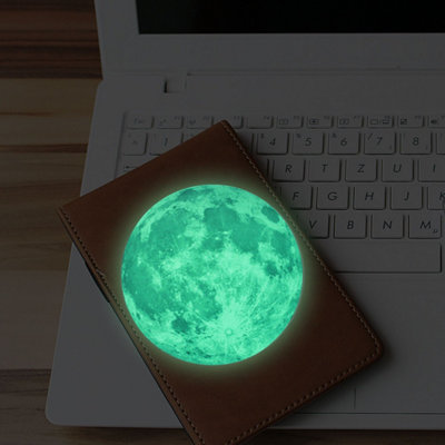 Decoration Decal Home Moon Green Wall Stickers Art Mural Glow Dark 12Cm