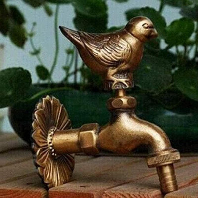 Decorative 1.2 cm Dove Shaped Garden Faucet without Hose Connection