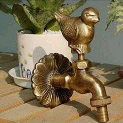 Decorative 1.2 cm Dove Shaped Garden Faucet without Hose Connection