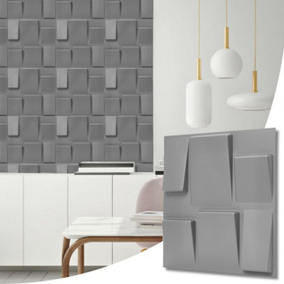 Decorative 3D Wall Panels (50x50cm) Pack of 6 Sheets Cover 16.15ft² (1 ...