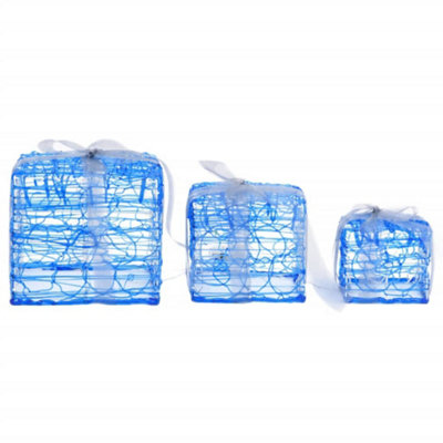 Decorative Acrylic Christmas Gift Boxes 3 pcs Cold White - 5
