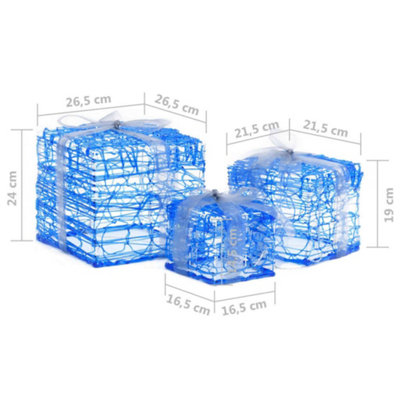 Decorative Acrylic Christmas Gift Boxes 3 pcs Cold White - 6