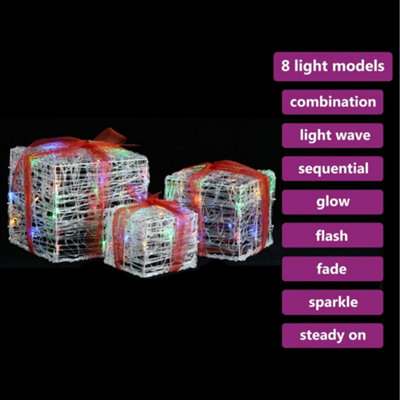 Decorative Acrylic Christmas Gift Boxes 3 pcs Colourful - 3