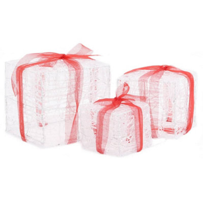 Decorative Acrylic Christmas Gift Boxes 3 pcs Colourful - 4