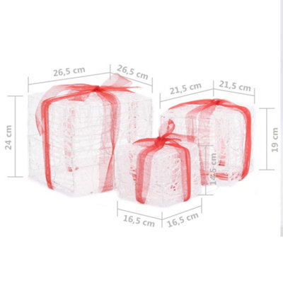 Decorative Acrylic Christmas Gift Boxes 3 pcs Colourful - 6