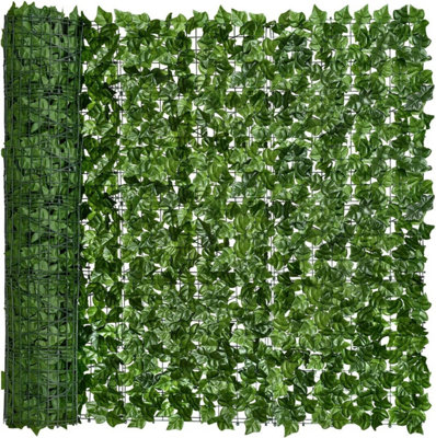 Decorative Artificial Ivy Leaf Green Hedge Roll 3m x 1m Privacy Hedging Wall Landscaping Garden Fence UV Fade Protected